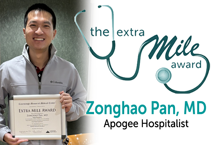 The Extra Mile Award: Zonghao Pan, MD Apogee Hospitalist