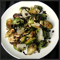 Roasted Brussel Sprouts w/ Pinenuts and Shaved Parmesan